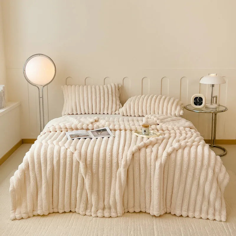 Luxurious Super Soft Faux Rabbit Fur Blanket